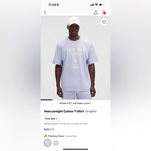 Lululemon Graphic heavyweight cotton T-Shirt size XS